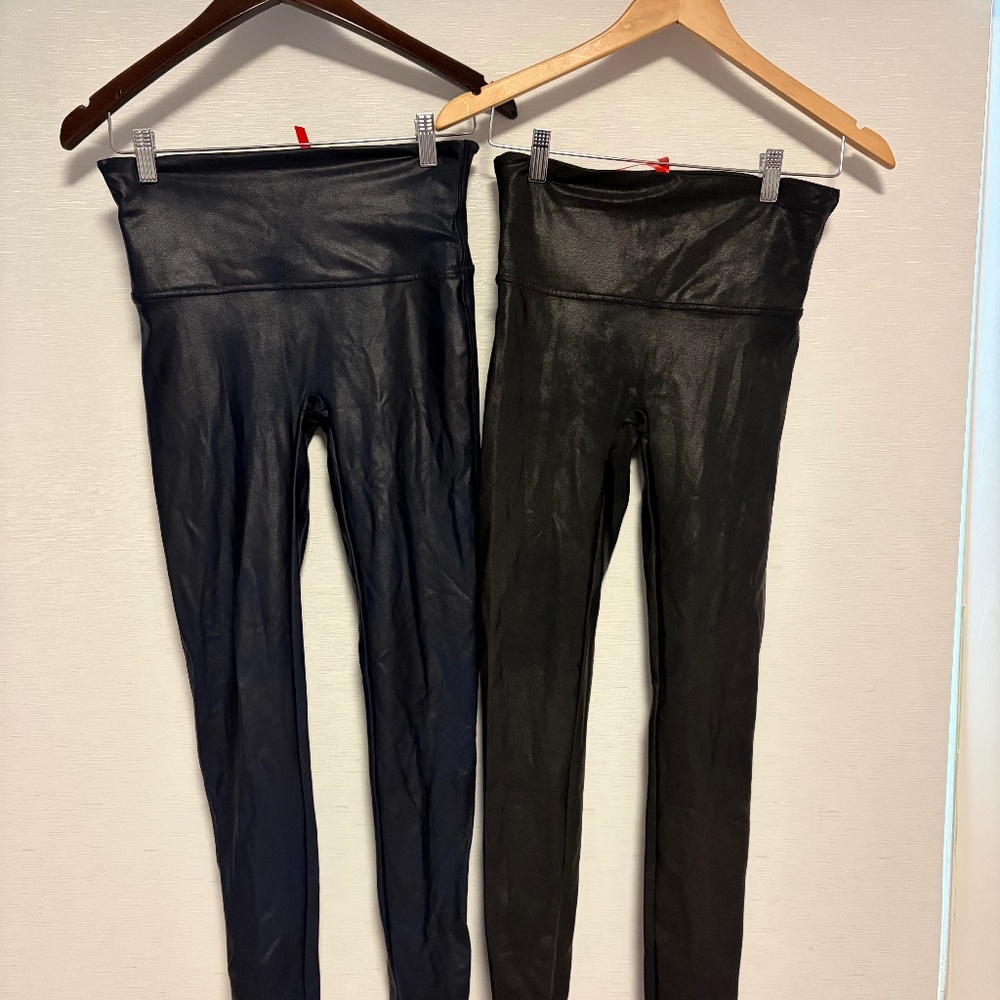 Spanx Faux Leather Leggings (two pairs)